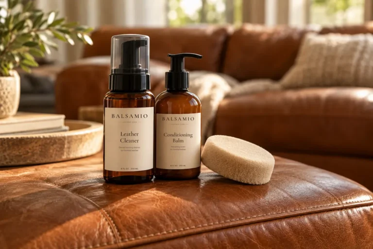 Leather cleaner and leather conditioner bottles